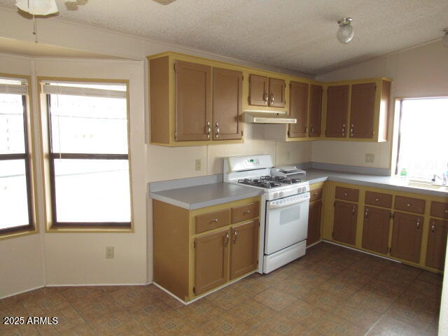 3411 South Camino Seco, Unit 443 Tucson, AZ 85730 - Photo 6 of 20 a kitchen with a stove a sink and a window