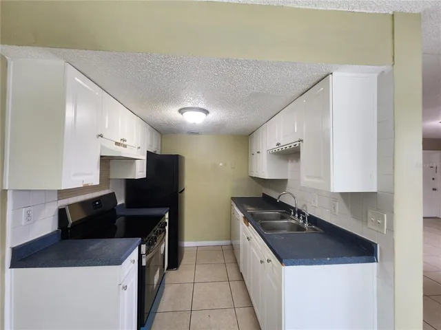 a kitchen with a sink a stove and a refrigerator