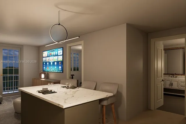 a kitchen that has a cabinets and a stove