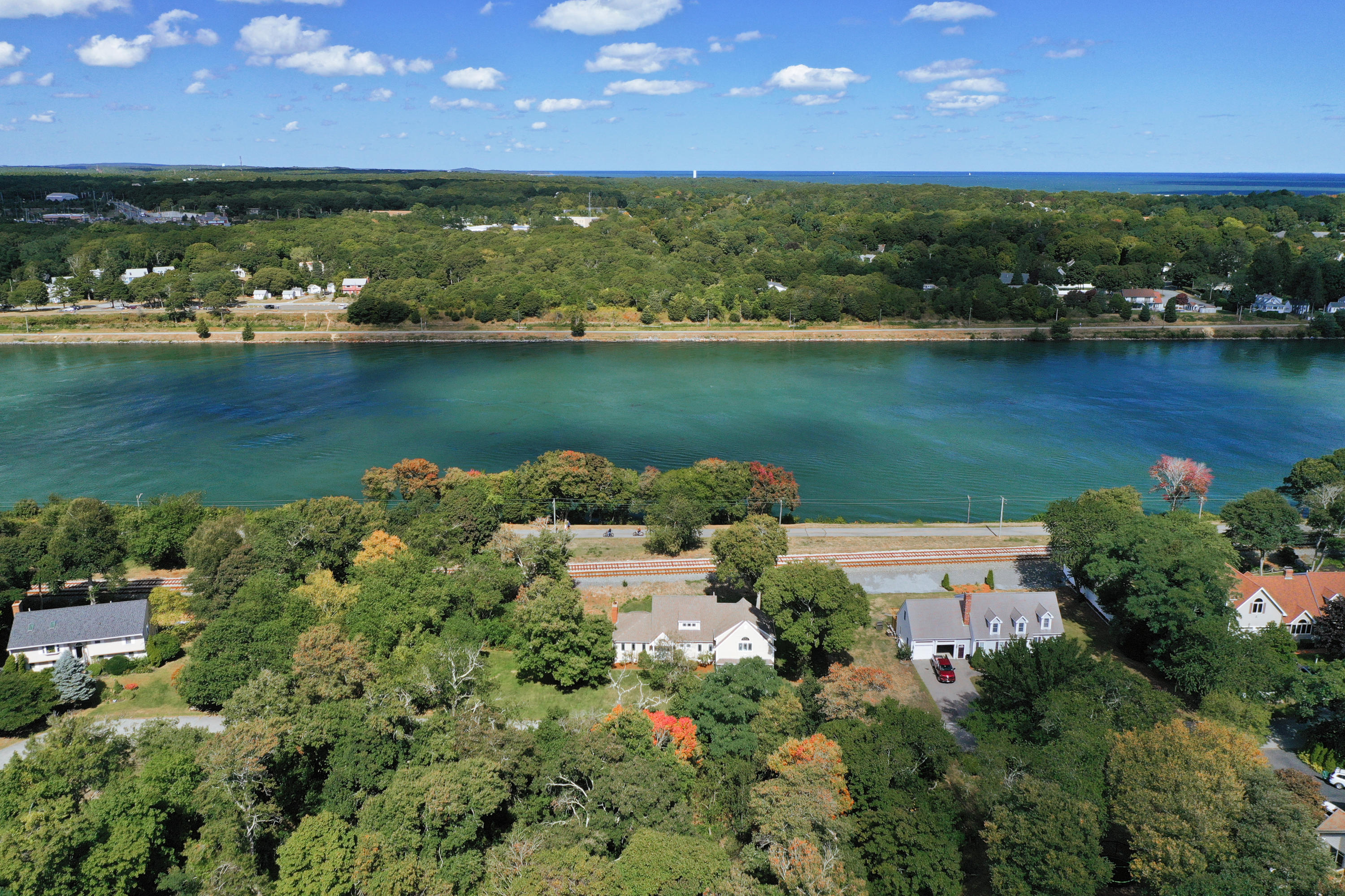 12 Pleasure Point Road Sagamore, MA 02561 - Photo 27 of 29 an aerial view of ocean residential houses with outdoor space and lake view