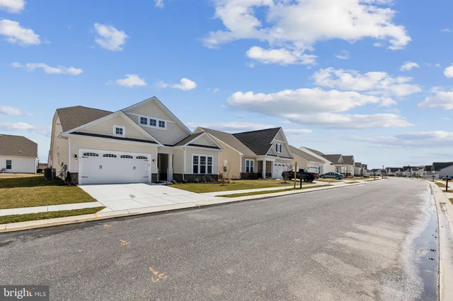 a front view of a house with a big yard and large trees
