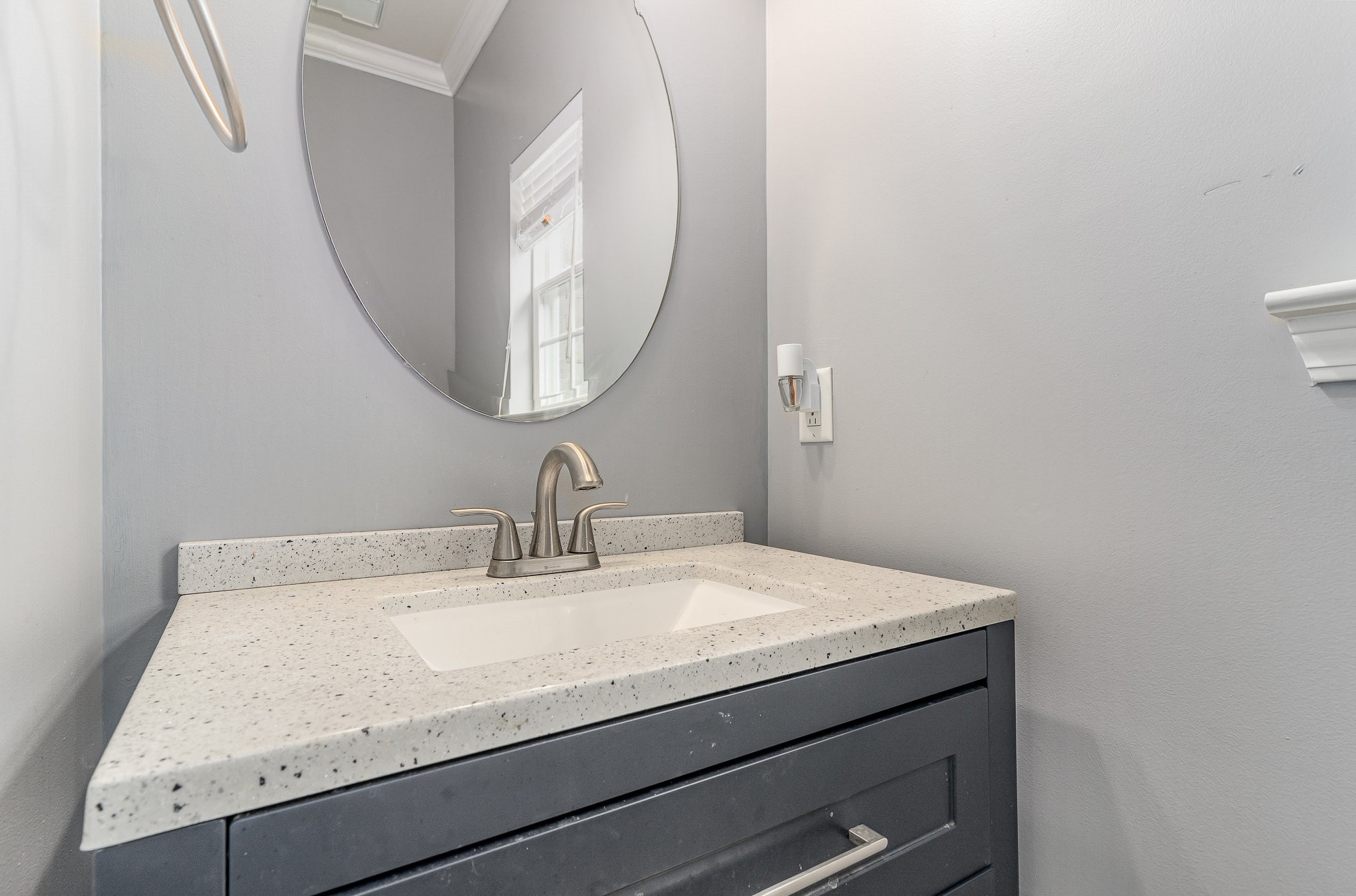 242 Foundry Circle Murfreesboro, TN 37128 - Photo 18 of 26 a bathroom with a granite countertop sink and a mirror