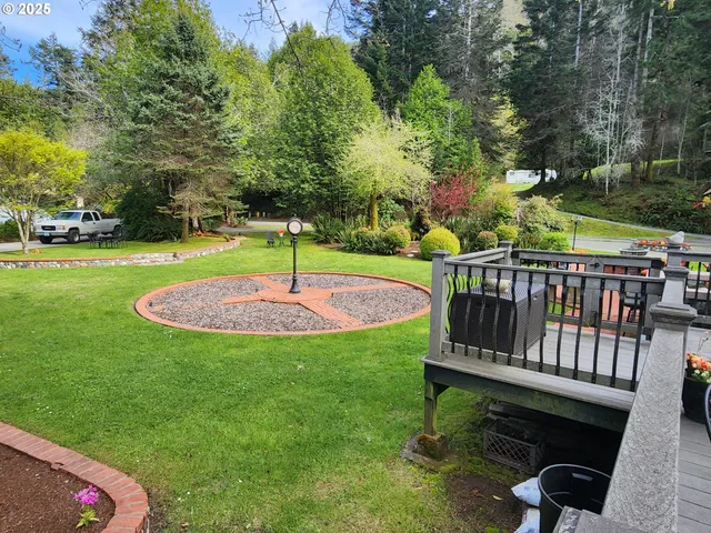 a view of a backyard with a garden