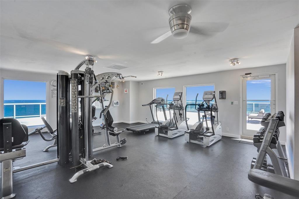 2841 North Ocean Boulevard, Unit 1508 Fort Lauderdale, FL 33308 - Photo 21 of 31 a view of a room with gym equipment