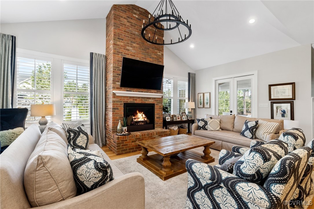 16143 Old Castle Road Midlothian, VA 23112 - Photo 12 of 50 Vaulted Family Room w Brick Gas Fireplace