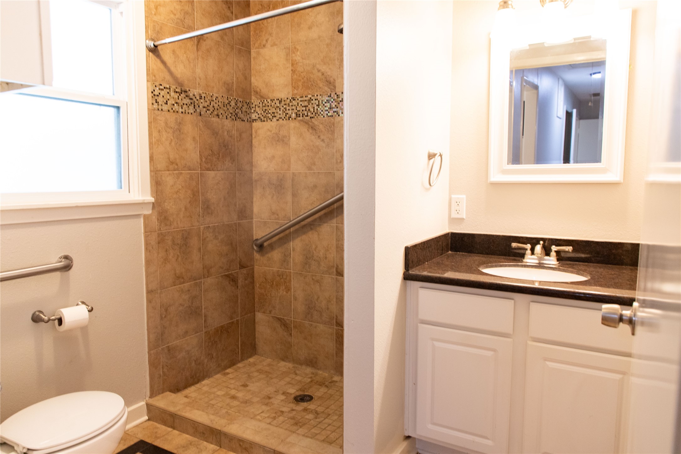 3314 Rochdale Street Houston, TX 77025 - Photo 28 of 29 a bathroom with a sink and mirror with toilet