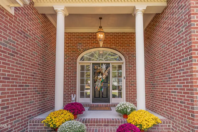 a picture of a bench in front of a door