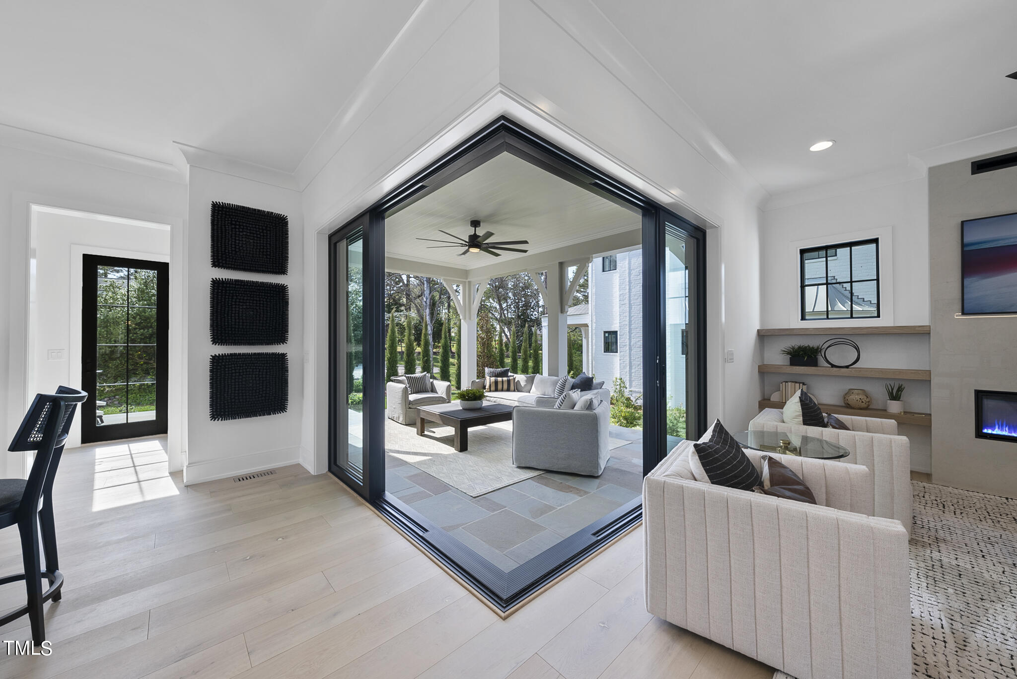 3305 Founding Place Raleigh, NC 27612 - Photo 9 of 100 a living room with furniture and large windows