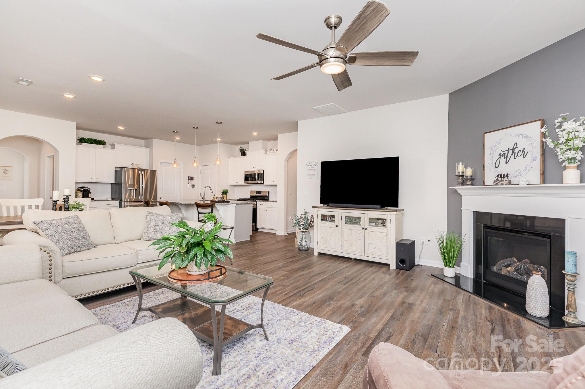 1659 Loggerhead Drive Lancaster, SC 29720 - Photo 3 of 29 a living room with furniture a flat screen tv and a fireplace