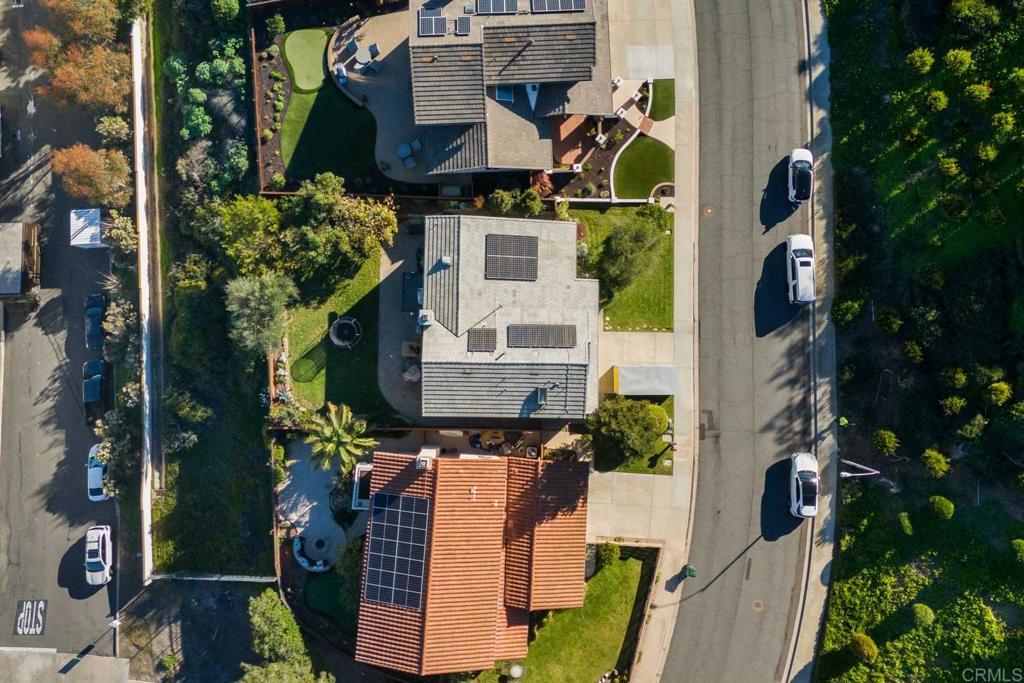 381 Via Almansa Encinitas, CA 92024 - Photo 17 of 32 aerial view of a house with a yard and garden