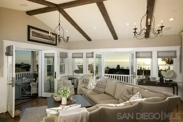a living room with furniture