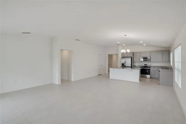 a view of kitchen and kitchen island