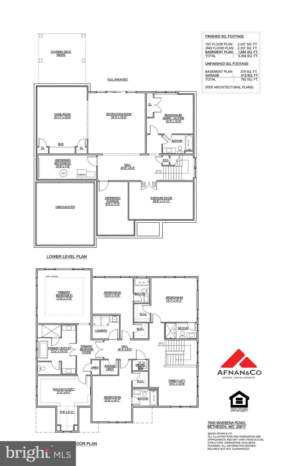 7600 Massena Road Bethesda, MD 20817 - Photo 102 of 102 Second Level and Lower Level Floor Plans