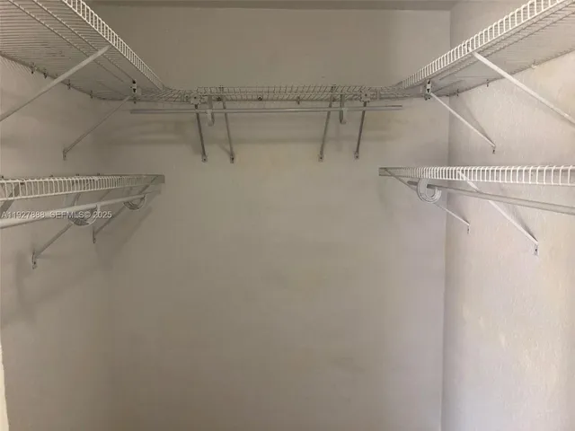 a close view of a closet