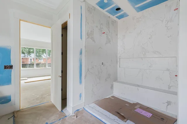 a view of bathroom with shower