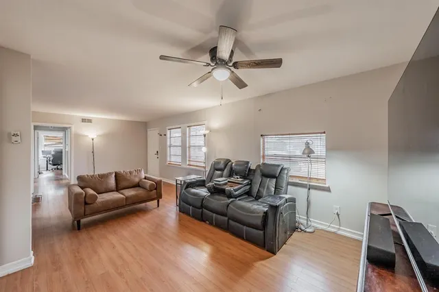 a living room with furniture
