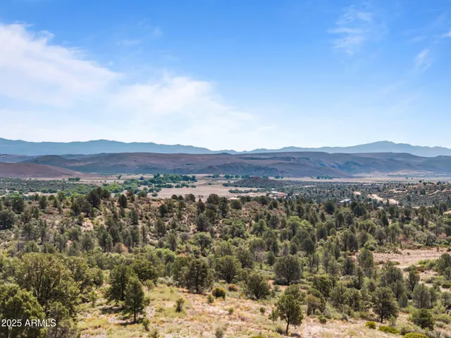 a view of a city with mountain