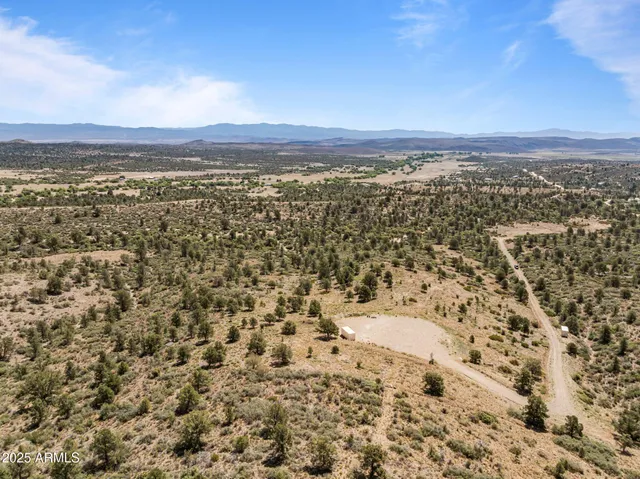 an aerial view of residential space and city
