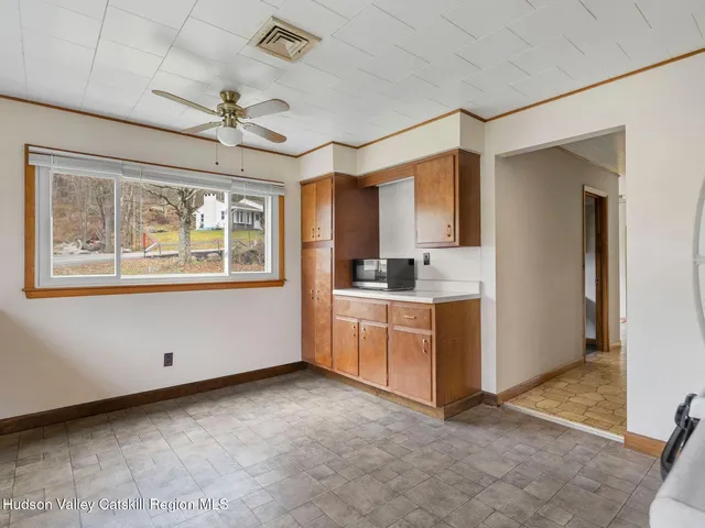 an empty room with windows