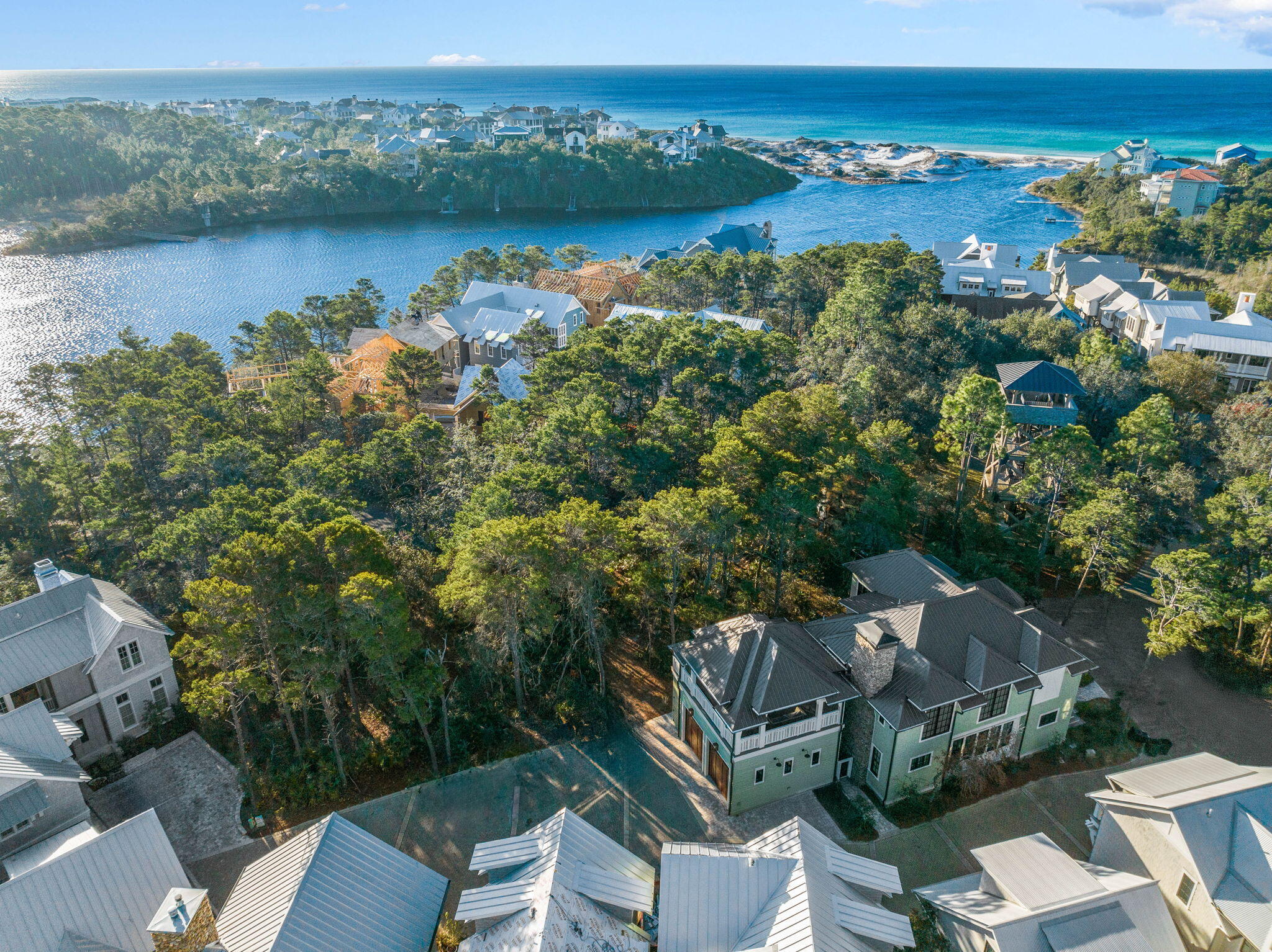 7-6 Cedar Post Road Santa Rosa Beach, FL 32459 - Photo 26 of 37 an aerial view of a house with outdoor space lake view and mountain view