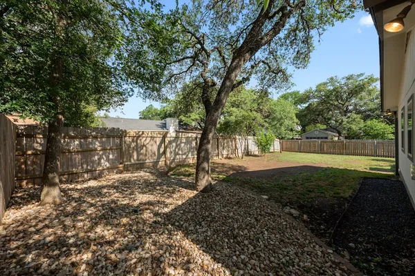 a view of backyard with tree