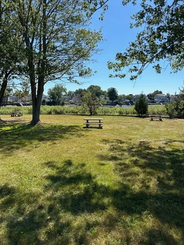 a view of an ocean from a yard