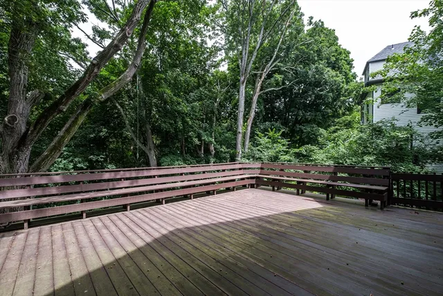 a view of outdoor space with deck and a garden