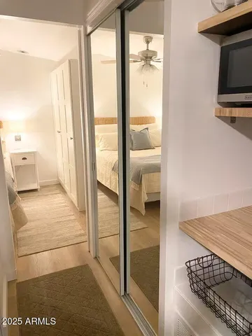 a bathroom with a tub and shower