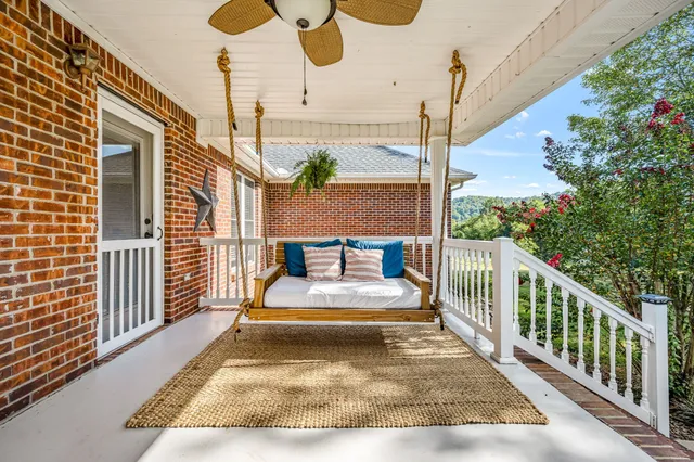 a view of a lake with a mountain