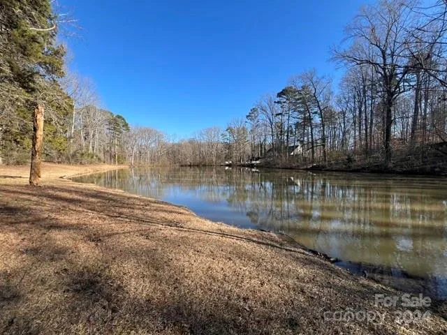 a view of a lake with houses