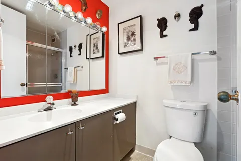a bathroom with a sink and a toilet