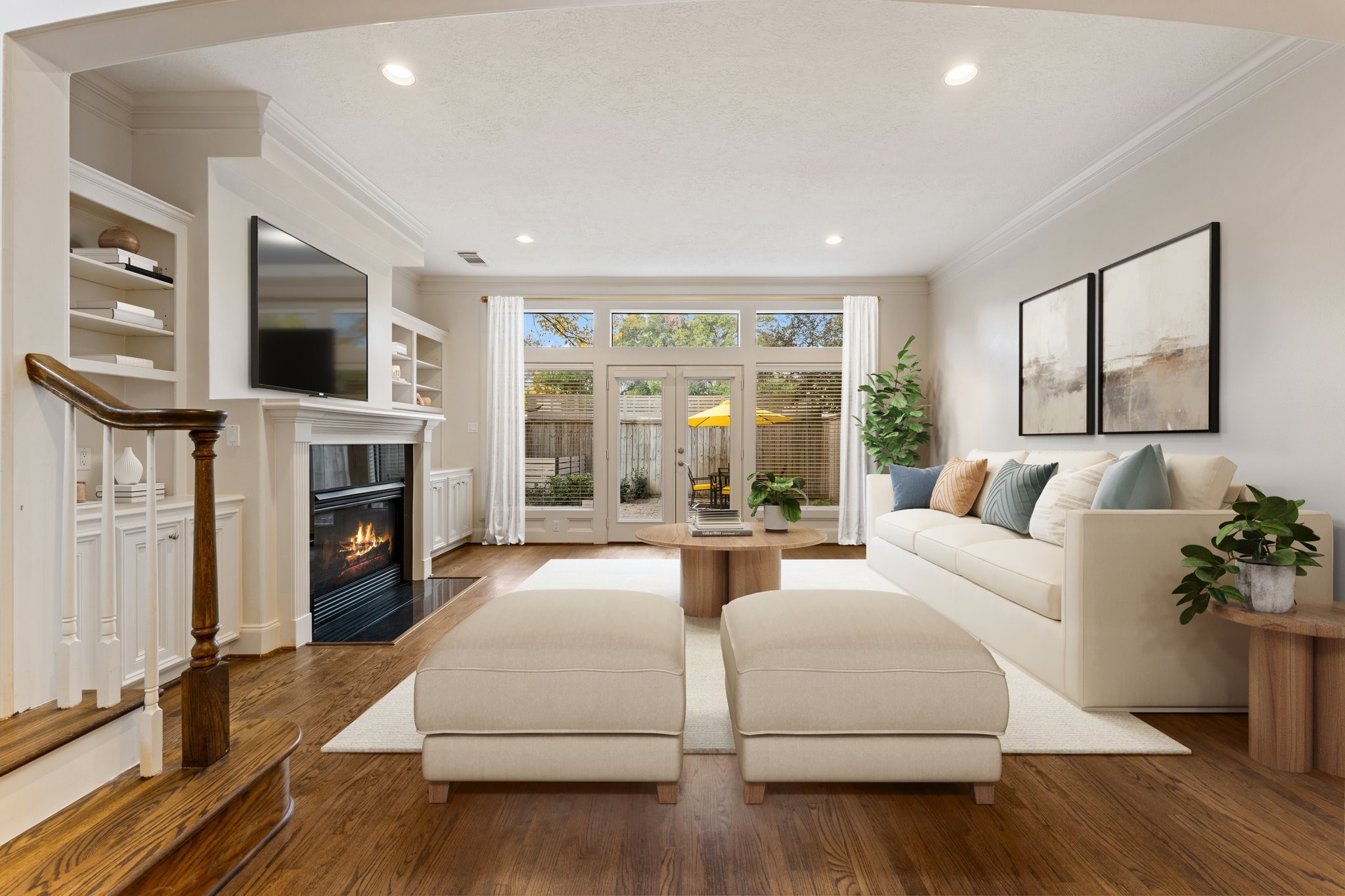 5422 Gibson Street, Unit A Houston, TX 77007 - Photo 7 of 42 Living room virtually staged.