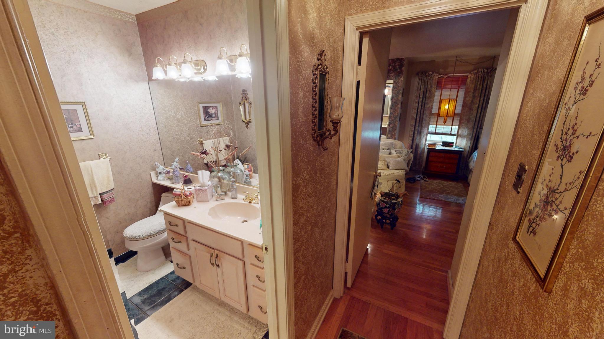 6911 Good Luck Road Hyattsville, MD 20784 - Photo 53 of 94 a bathroom with a double vanity sink toilet and shower