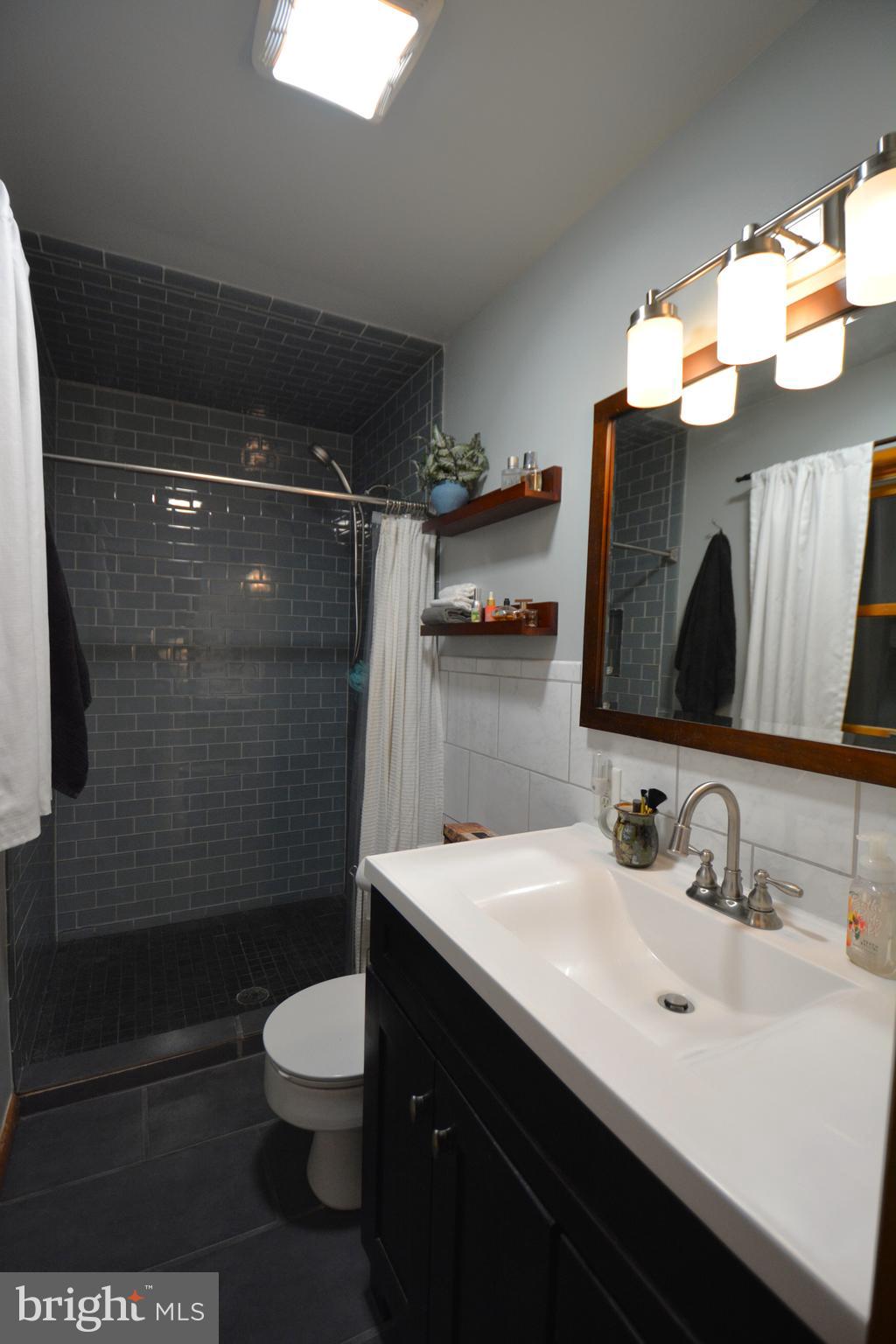 1658 Sams Creek Road Westminster, MD 21157 - Photo 21 of 59 a bathroom with a sink a toilet a mirror and shower