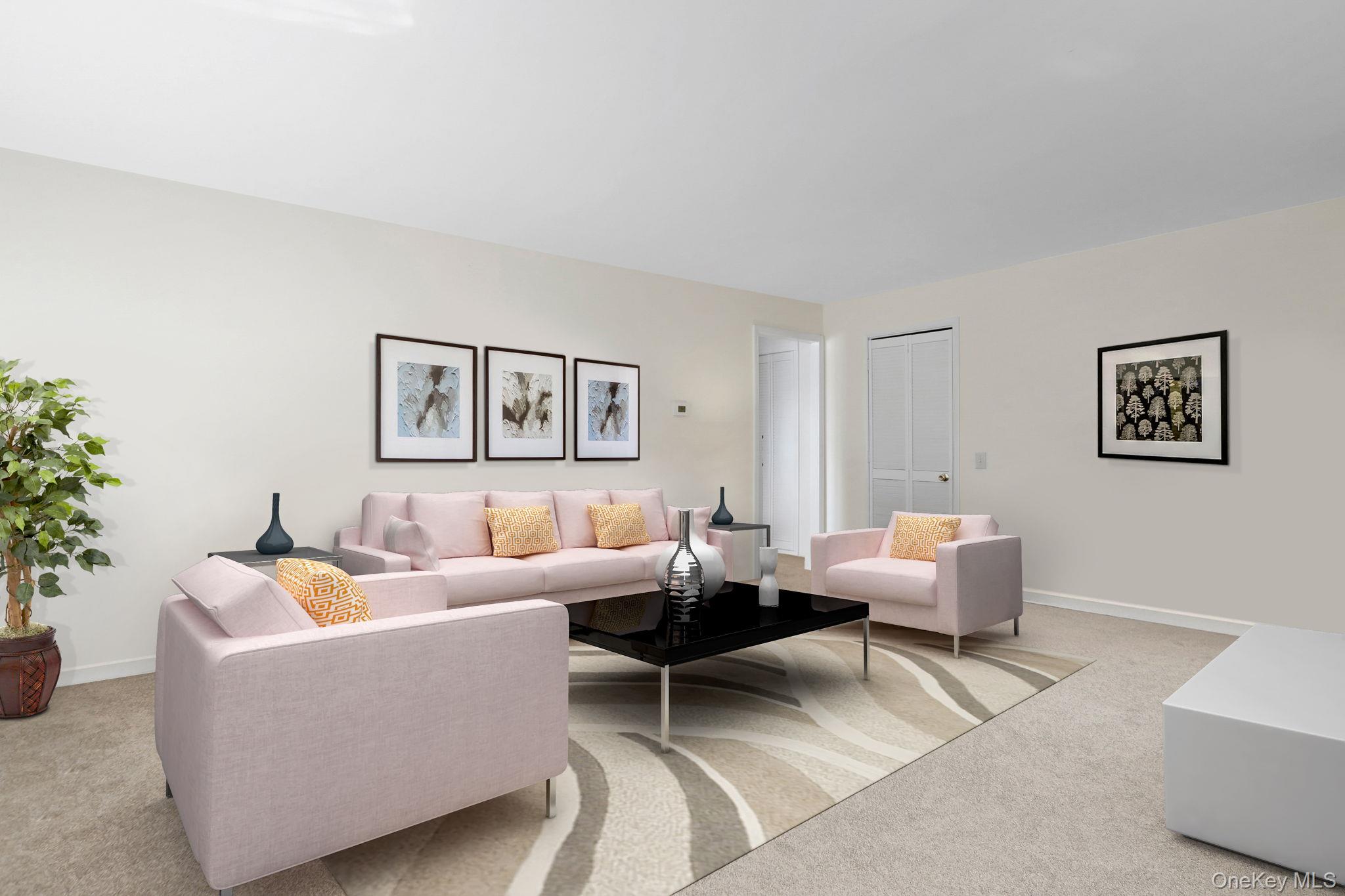 302 Commons Way, Unit E Fishkill, NY 12524 - Photo 7 of 26 Virtually staged. Carpeted living room featuring baseboards