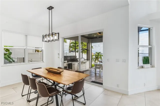 a view of a dining room and a table or chairs