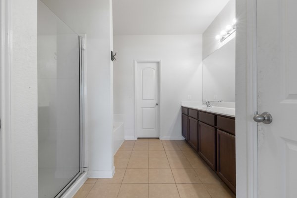 1327 Diamond Drape Drive Rosharon, TX 77583 - Photo 17 of 26 a bathroom with a sink and a mirror