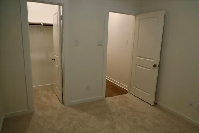 an empty room with closet
