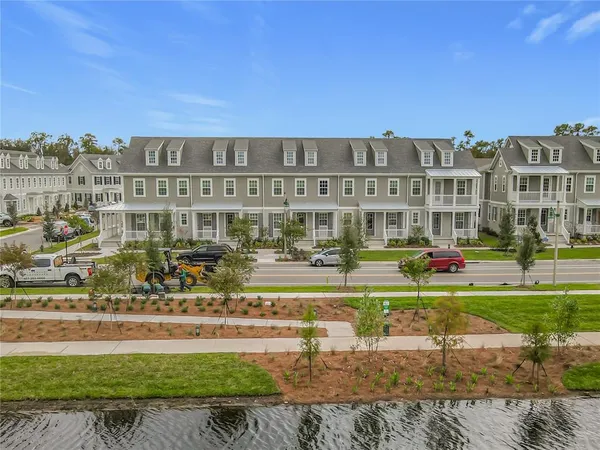 a view of a city with an ocean view