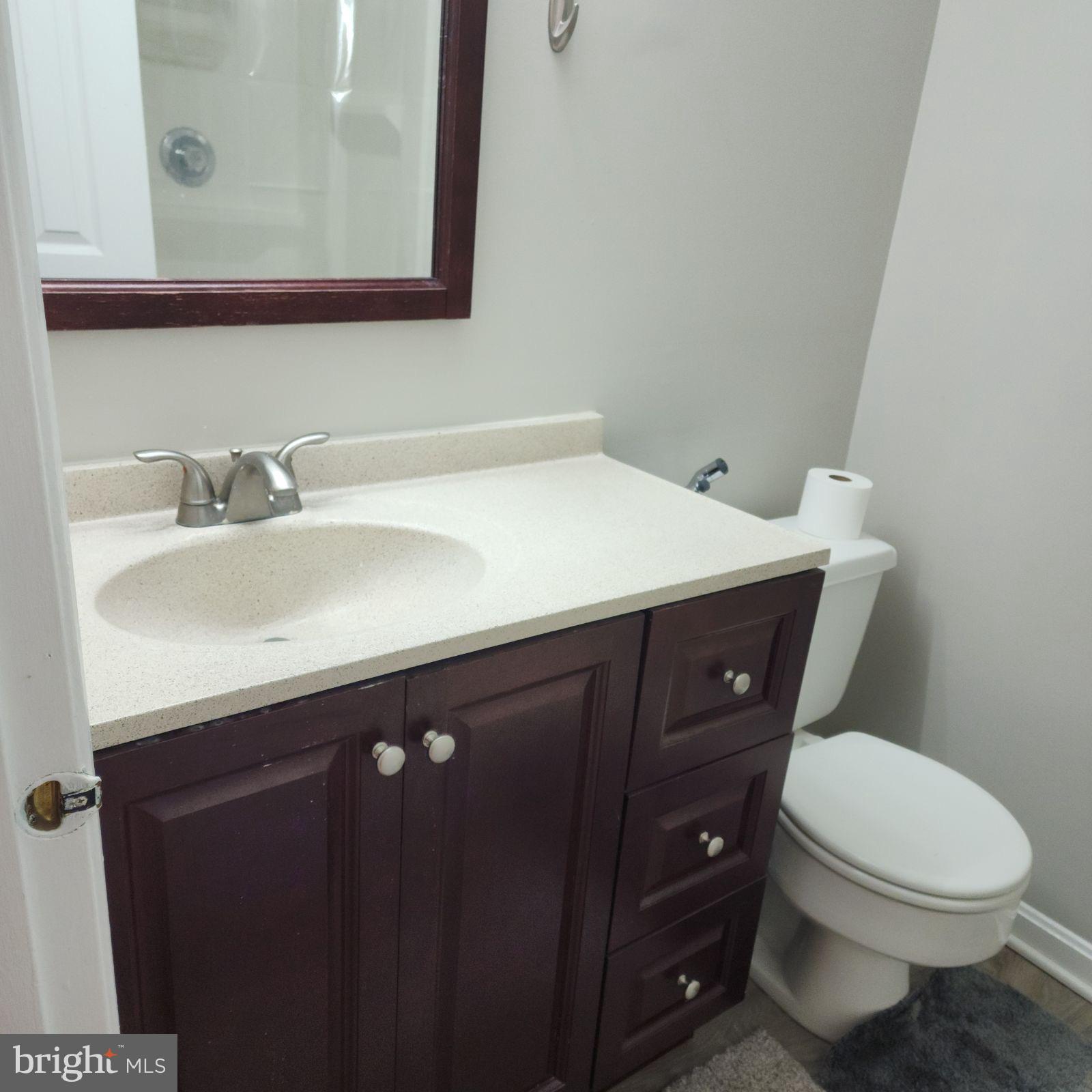 9016 O'Keith Court Springfield, VA 22152 - Photo 3 of 13 a bathroom with a sink vanity and a toilet