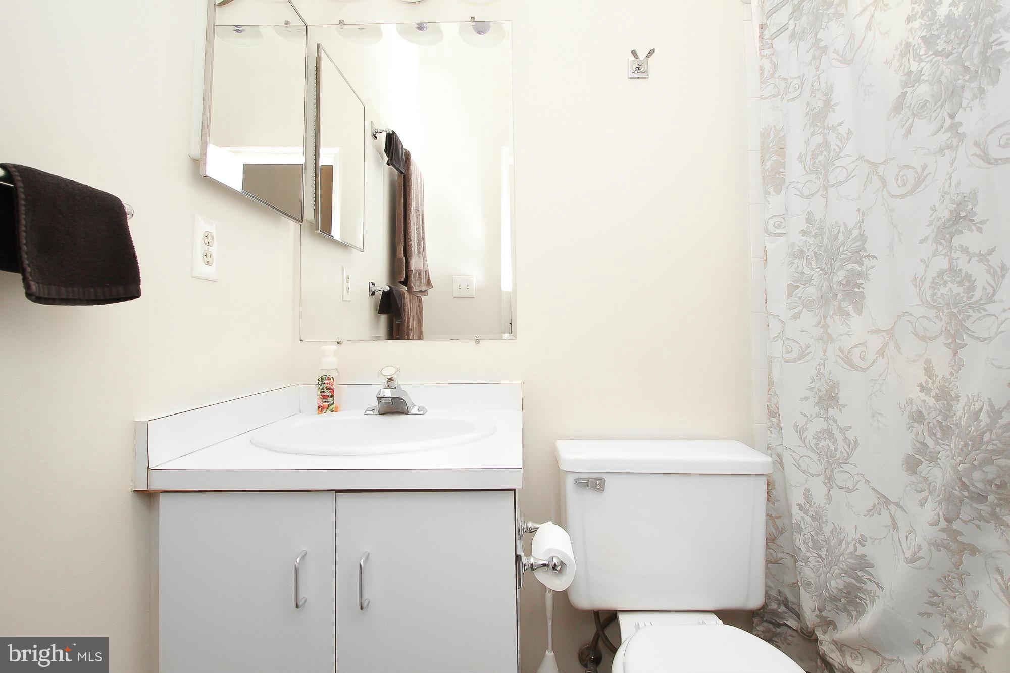 7222 Brookfalls Terrace Baltimore, MD 21209 - Photo 27 of 29 a bathroom with a sink a toilet and mirror