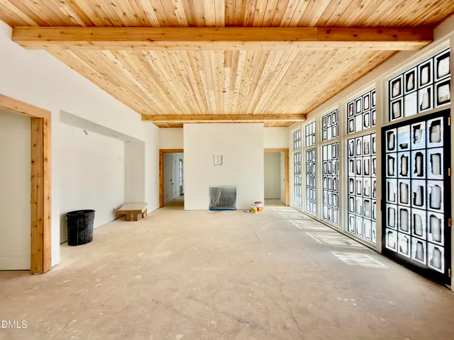 a view of room with a large window