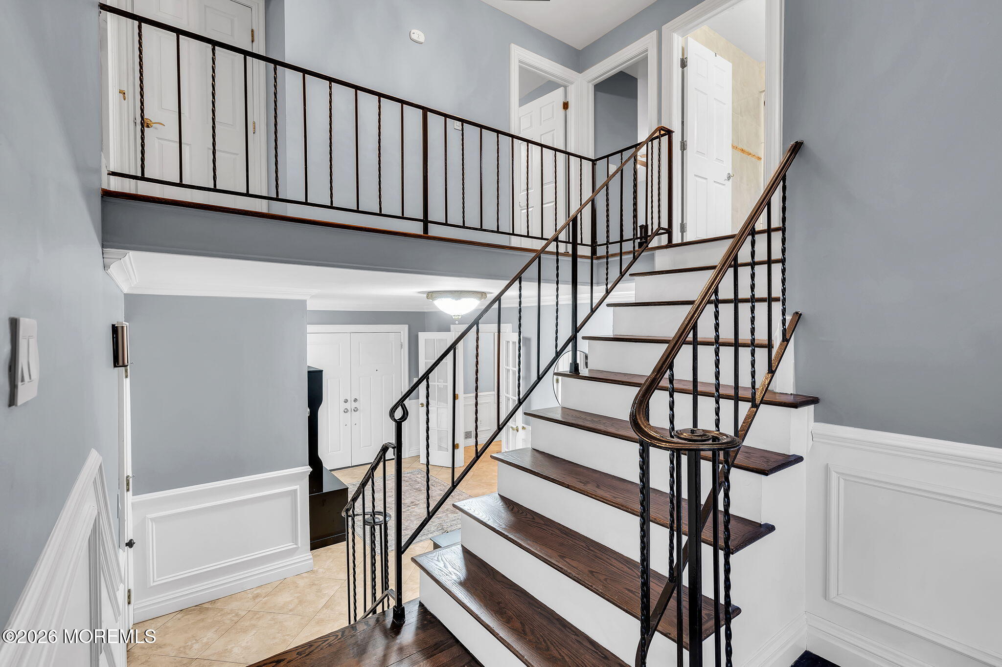 26 North Westfield Road Howell, NJ 07731 - Photo 23 of 59 a view of staircase with wooden floor and white walls