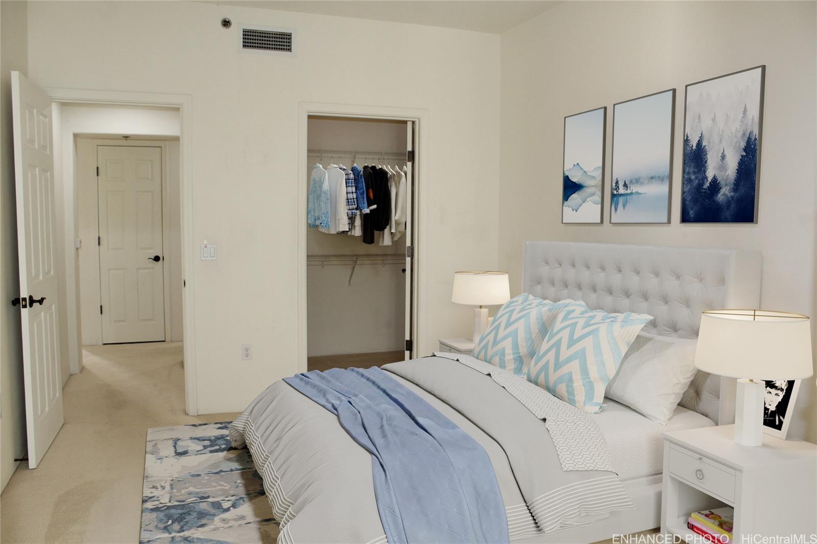 520 Lunalilo Home Road, Unit 7328 Honolulu, HI 96825 - Photo 5 of 22 a bedroom with a bed and a painting on the wall