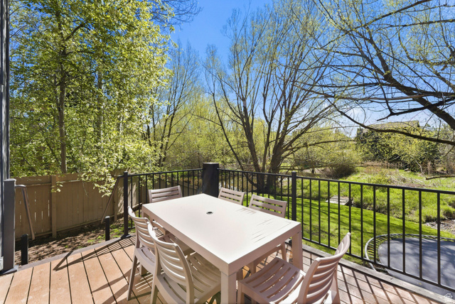 7935 Mustang Loop Road Park City, UT 84098 - Photo 13 of 60 Wood-finish outdoor decking with a black metal railing