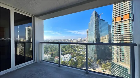 a view of a city from a balcony