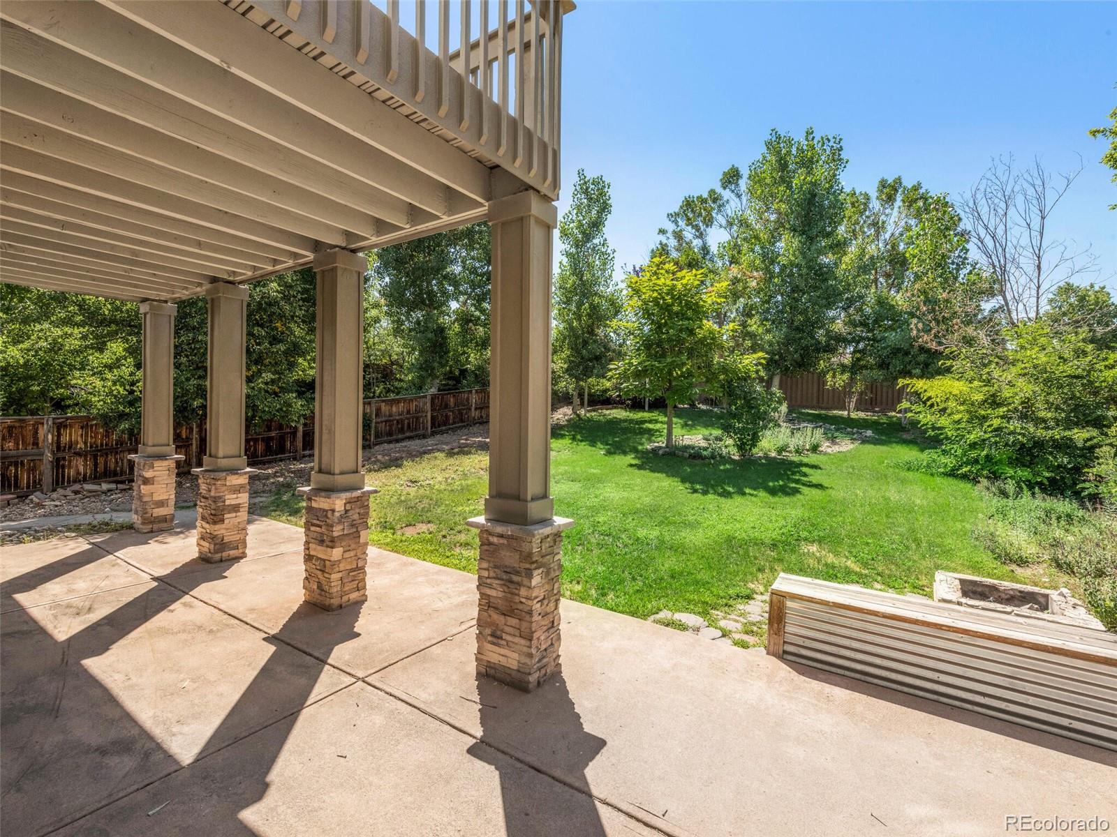 9454 Wolfe Place Highlands Ranch, CO 80129 - Photo 24 of 31 a view of a patio with a table chairs and backyard