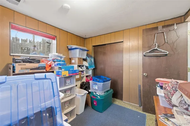 a view of a storage room with washer and dryer