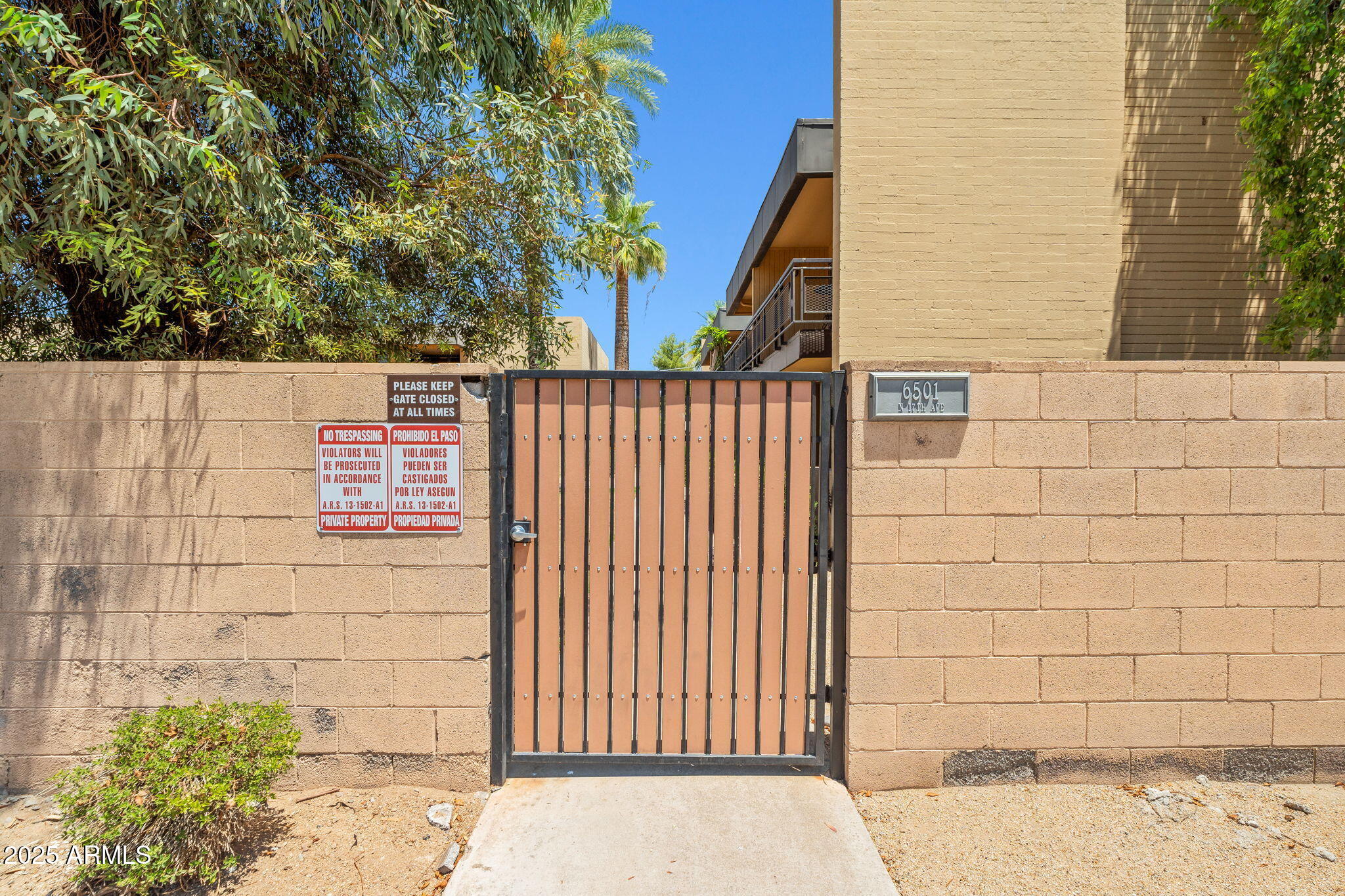 6501 North 17th Avenue, Unit 108 Phoenix, AZ 85015 - Photo 4 of 19 Gated courtyard