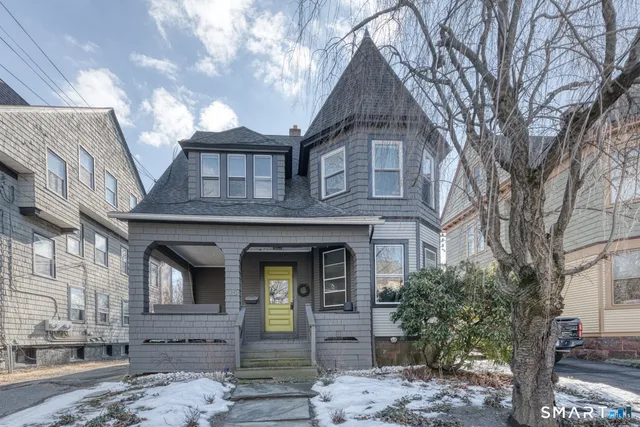 a front view of a house